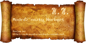 Modránszky Norbert névjegykártya