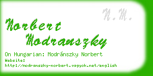norbert modranszky business card