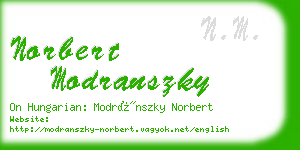 norbert modranszky business card